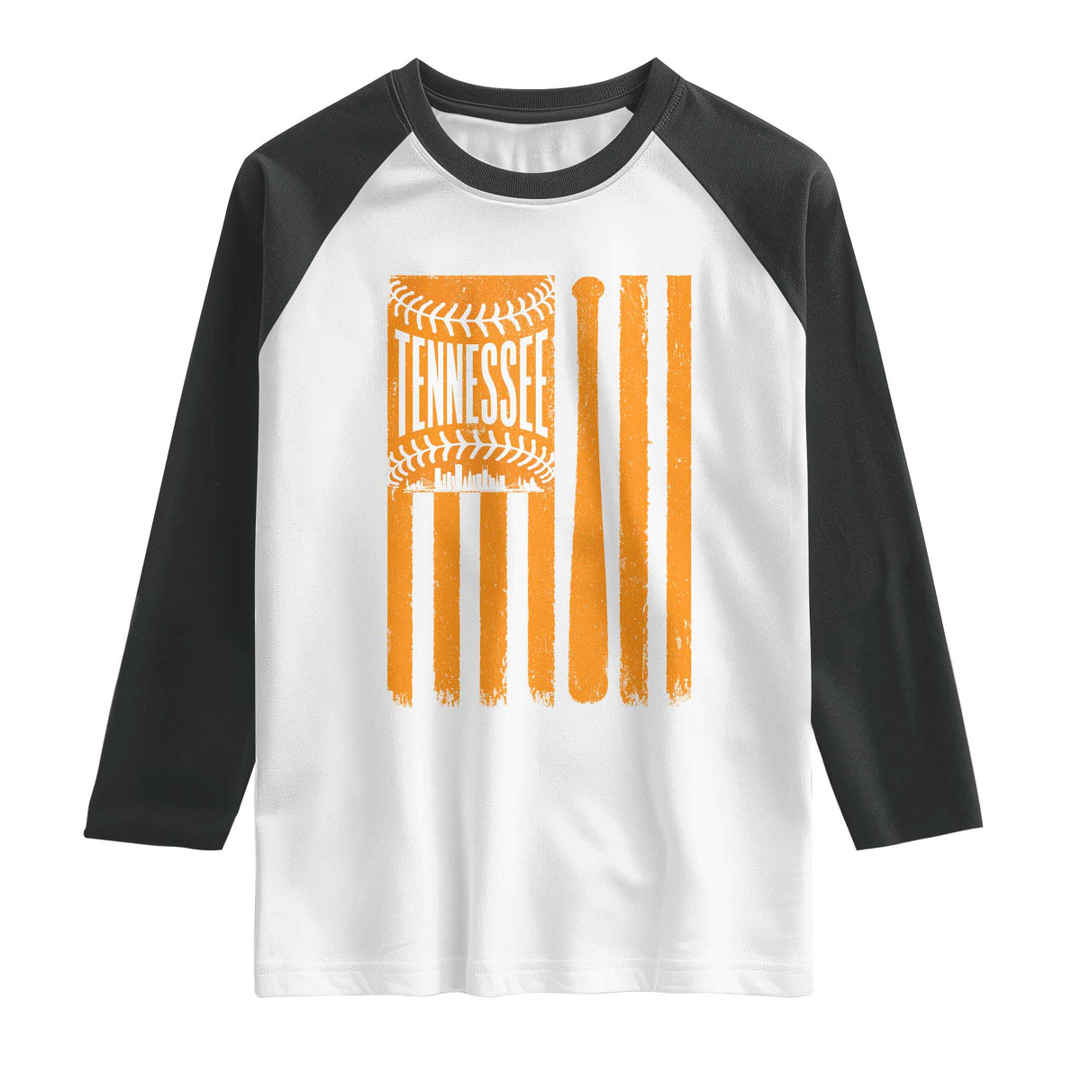 Vintage Tennessee Raglan Shirt Retro Classic TN Orange Retro Baseball American US Flag