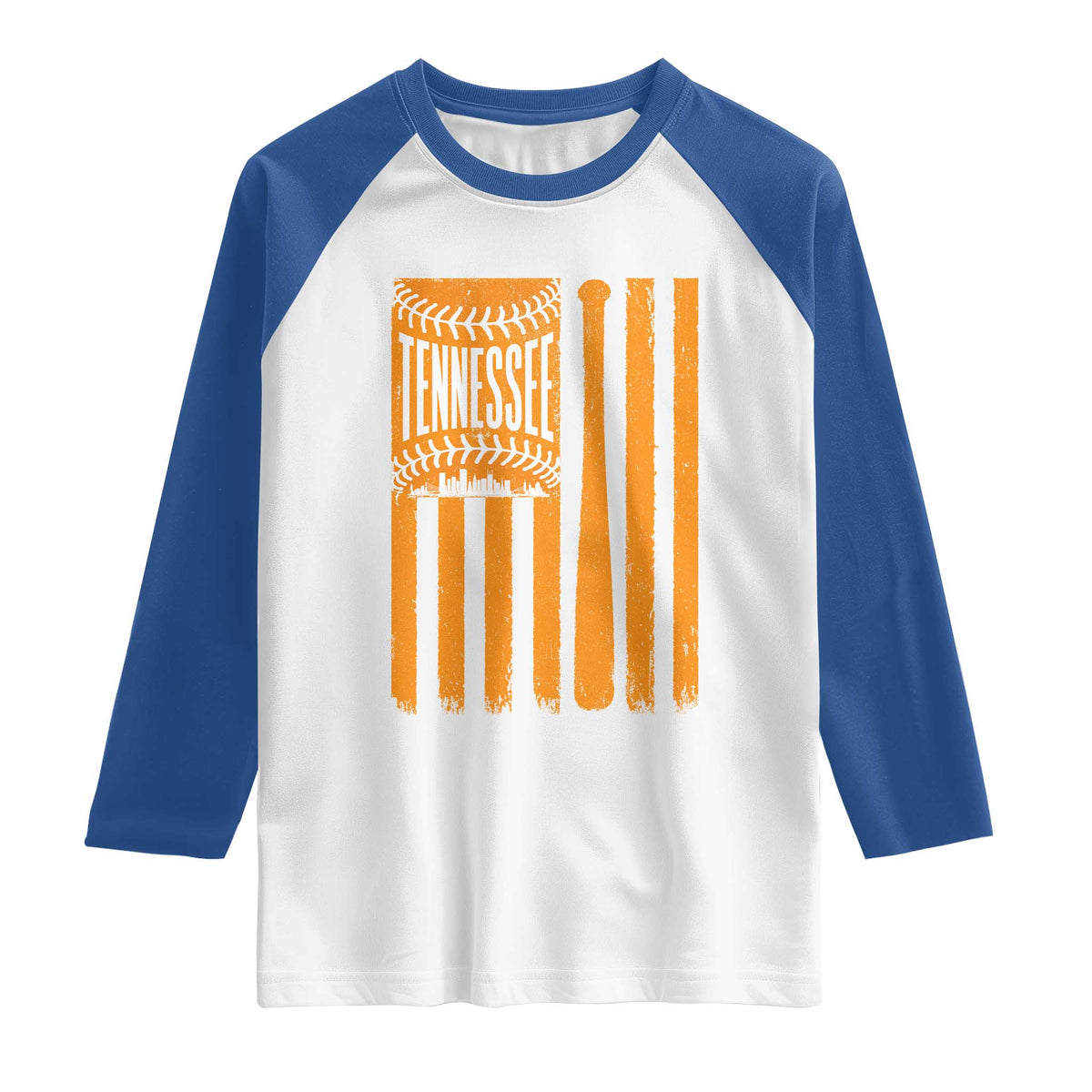 Vintage Tennessee Raglan Shirt Retro Classic TN Orange Retro Baseball American US Flag