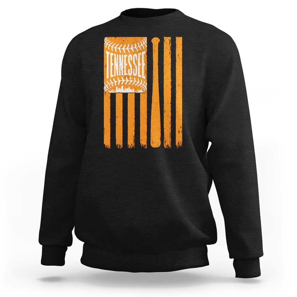 Vintage Tennessee Sweatshirt Retro Classic TN Orange Retro Baseball American US Flag