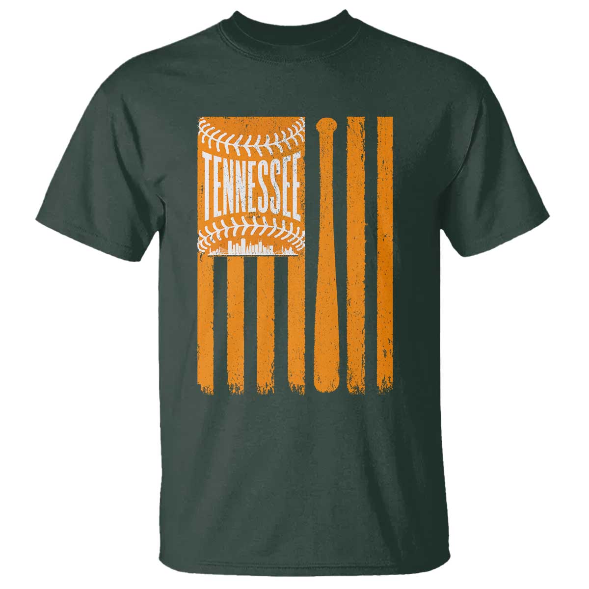 Vintage Tennessee T Shirt Retro Classic TN Orange Retro Baseball American US Flag