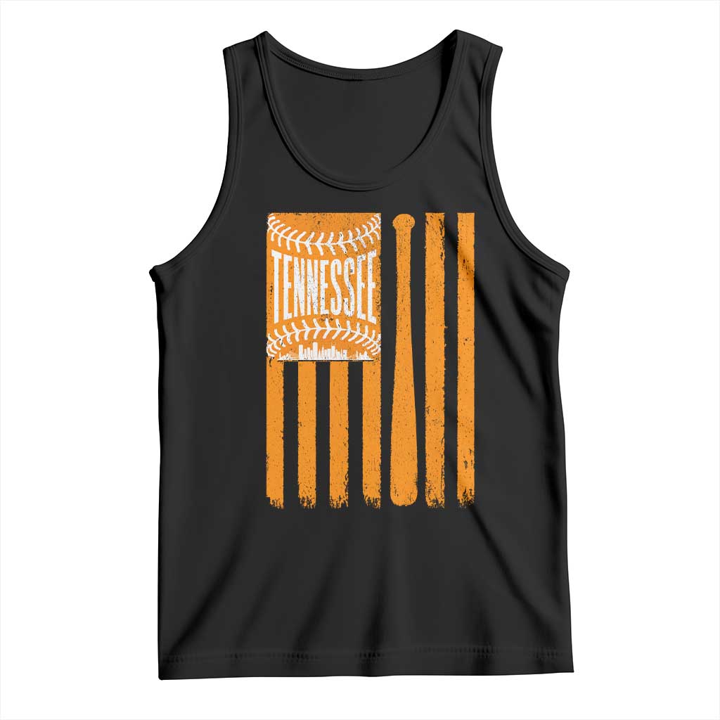 Vintage Tennessee Tank Top Retro Classic TN Orange Retro Baseball American US Flag
