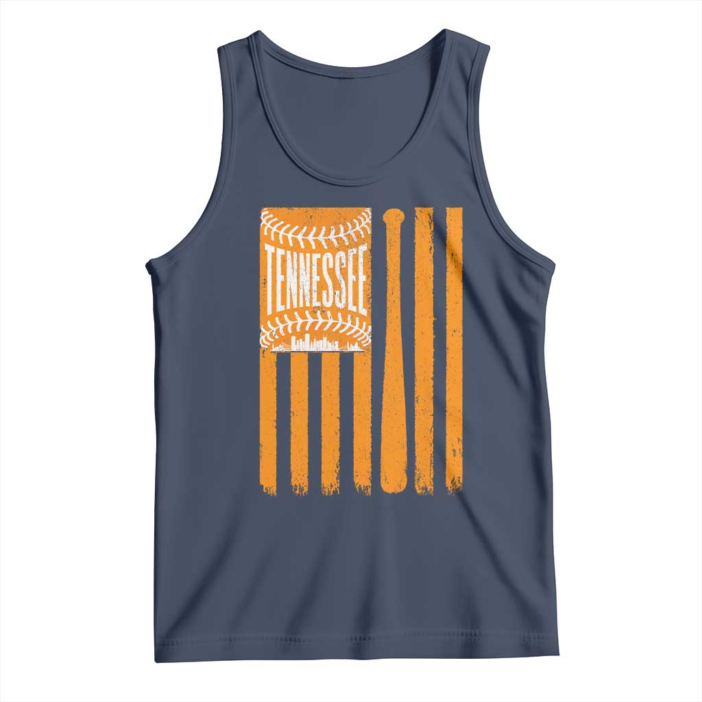 Vintage Tennessee Tank Top Retro Classic TN Orange Retro Baseball American US Flag