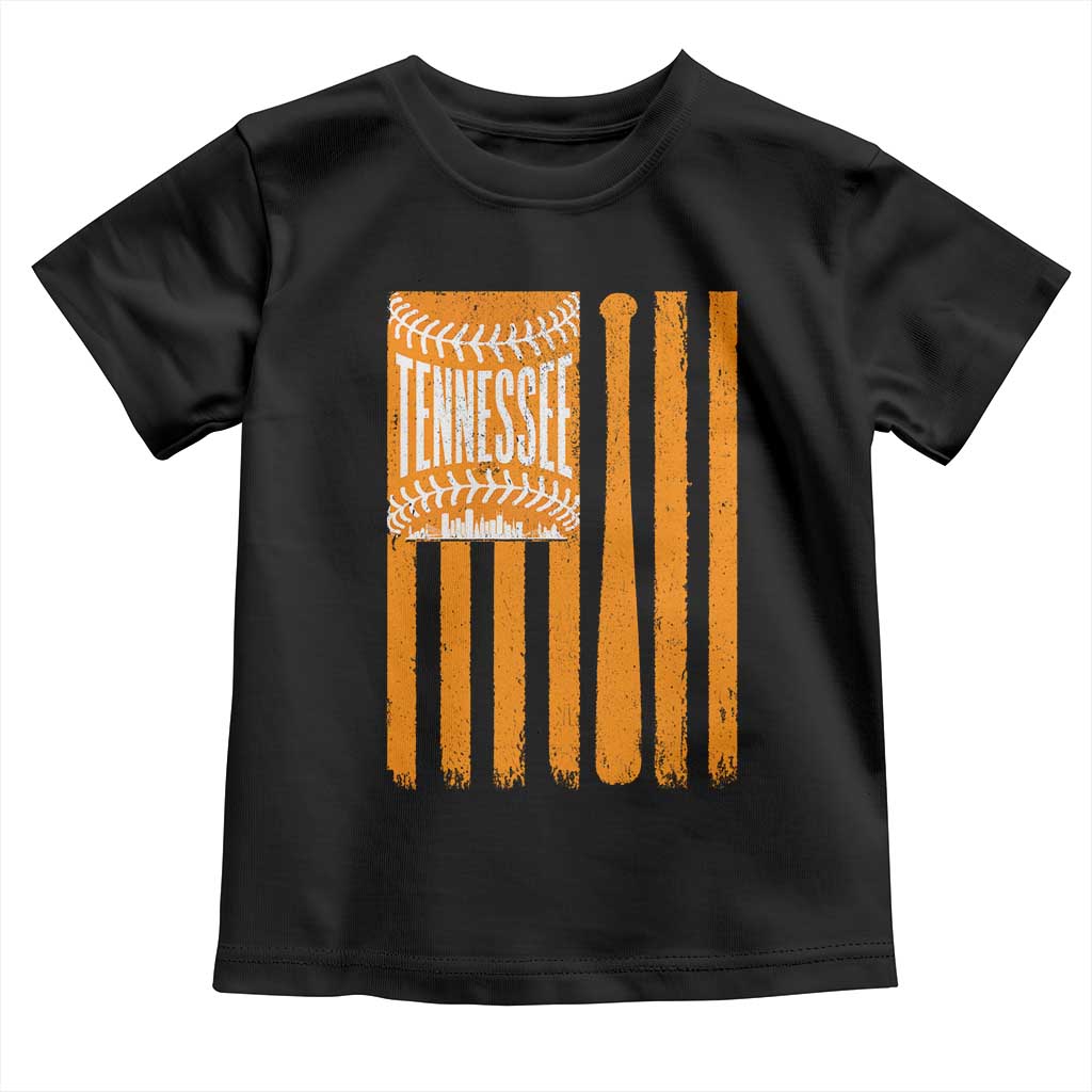 Vintage Tennessee Toddler T Shirt Retro Classic TN Orange Retro Baseball American US Flag