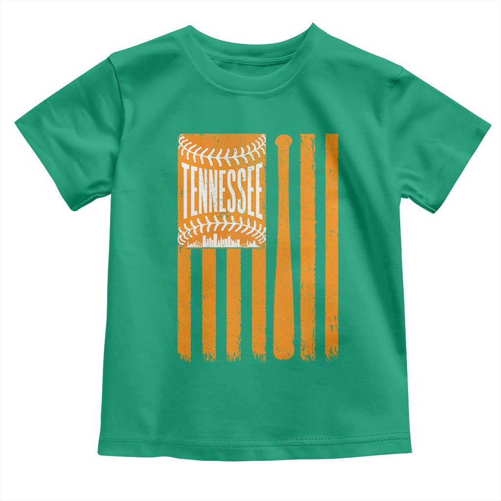 Vintage Tennessee Toddler T Shirt Retro Classic TN Orange Retro Baseball American US Flag