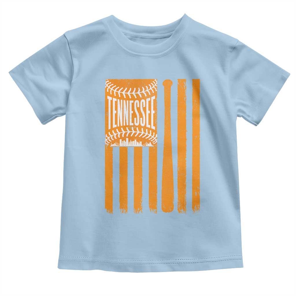 Vintage Tennessee Toddler T Shirt Retro Classic TN Orange Retro Baseball American US Flag