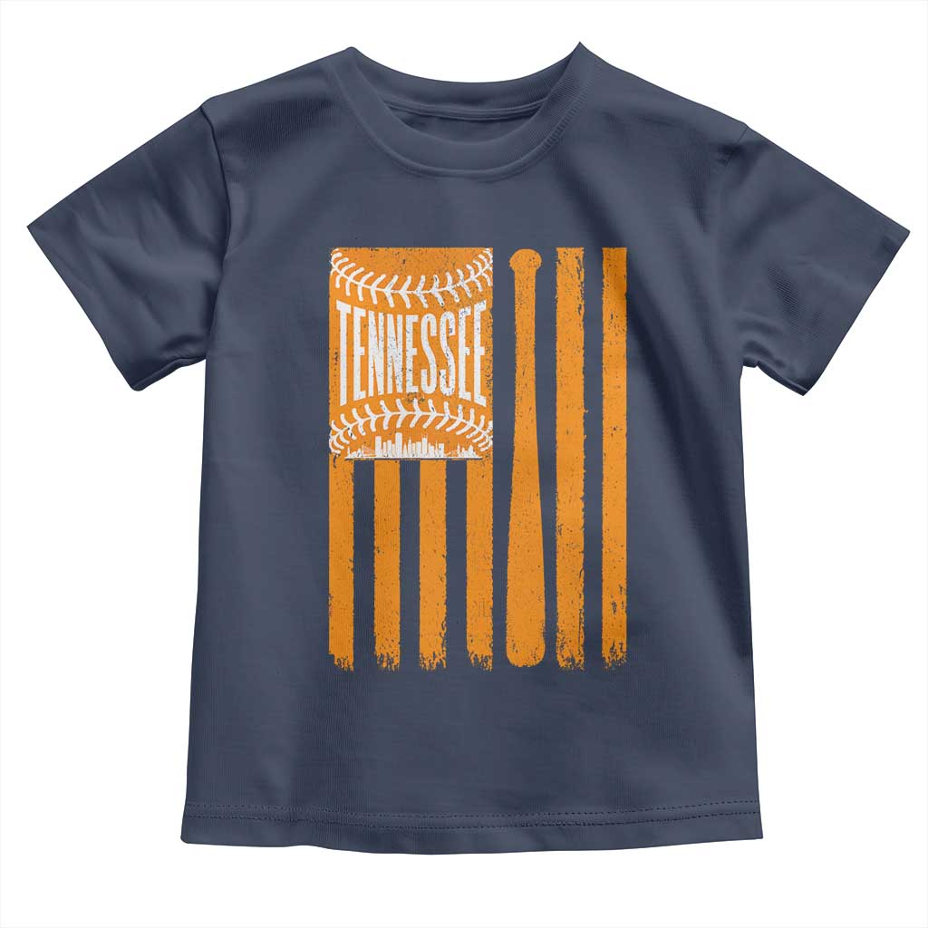 Vintage Tennessee Toddler T Shirt Retro Classic TN Orange Retro Baseball American US Flag