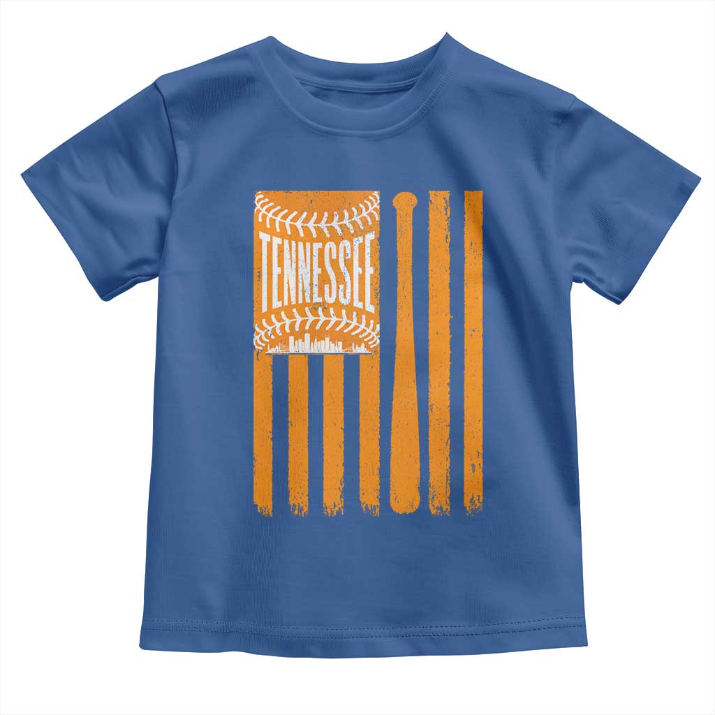 Vintage Tennessee Toddler T Shirt Retro Classic TN Orange Retro Baseball American US Flag