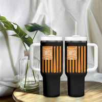 Vintage Tennessee Tumbler With Handle Retro Classic TN Orange Retro Baseball American US Flag