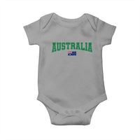 Green Yellow Australia Baby Onesie Down Under Team Australia Flag Varsity Lettering Soccer Fans Football Tournament