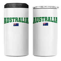 Green Yellow Australia 4 in 1 Can Cooler Tumbler Down Under Team Australia Flag Varsity Lettering Soccer Fans Football Tournament