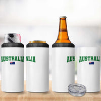 Green Yellow Australia 4 in 1 Can Cooler Tumbler Down Under Team Australia Flag Varsity Lettering Soccer Fans Football Tournament