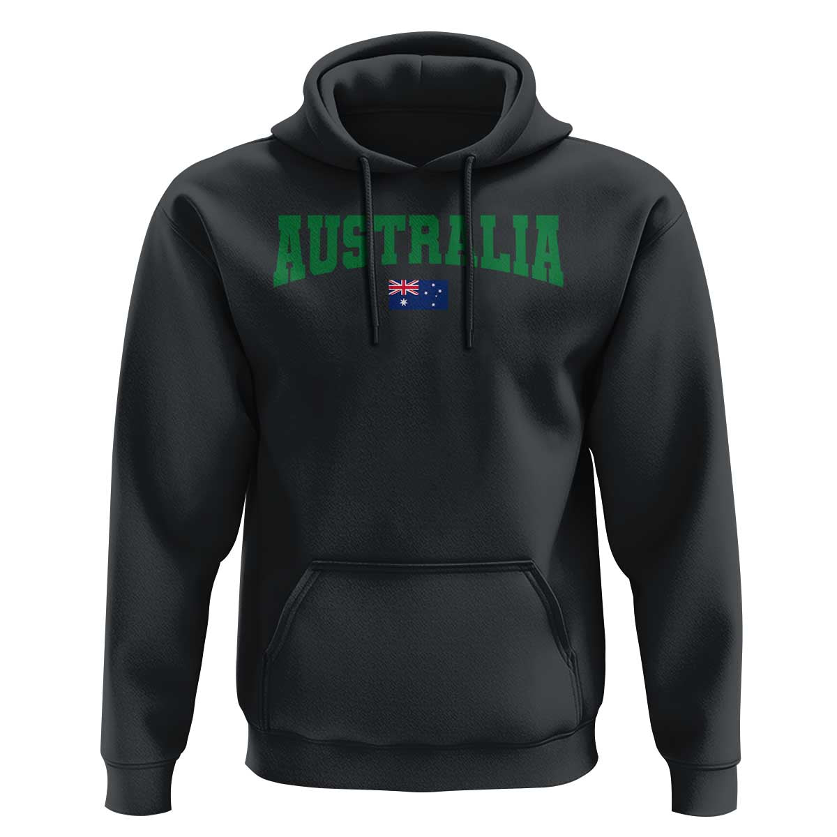 Green Yellow Australia Hoodie Down Under Team Australia Flag Varsity Lettering Soccer Fans Football Tournament