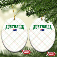Green Yellow Australia Ceramic Ornament Down Under Team Australia Flag Varsity Lettering Soccer Fans Football Tournament