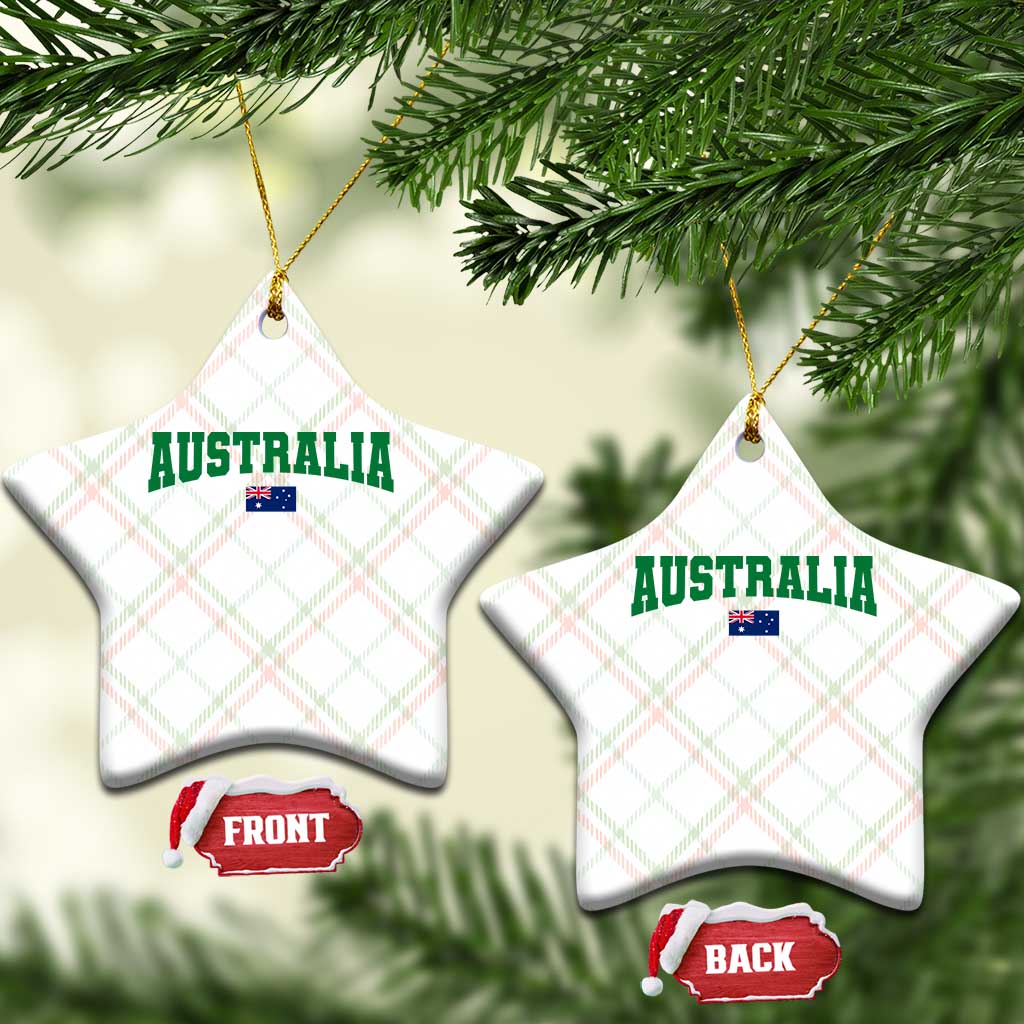 Green Yellow Australia Ceramic Ornament Down Under Team Australia Flag Varsity Lettering Soccer Fans Football Tournament