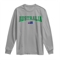 Green Yellow Australia Long Sleeve Shirt Down Under Team Australia Flag Varsity Lettering Soccer Fans Football Tournament