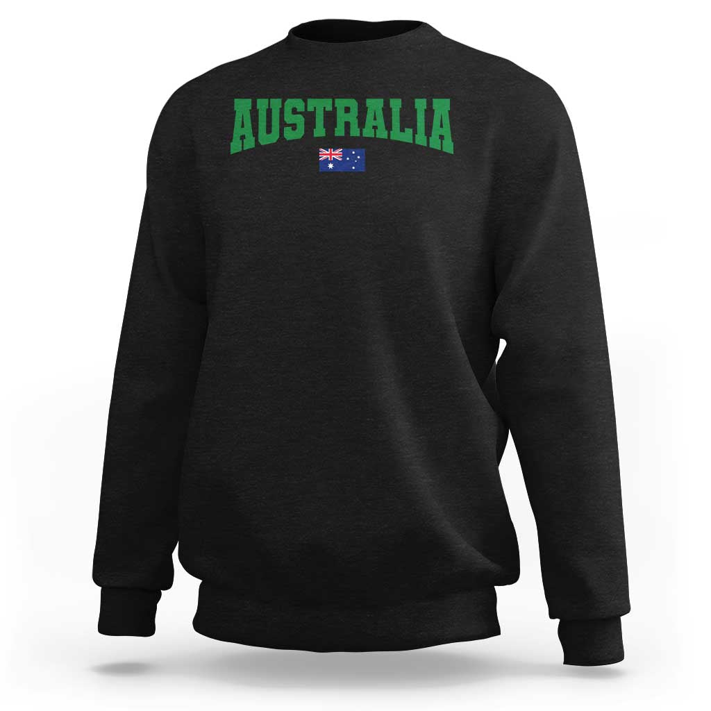 Green Yellow Australia Sweatshirt Down Under Team Australia Flag Varsity Lettering Soccer Fans Football Tournament