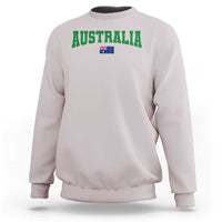 Green Yellow Australia Sweatshirt Down Under Team Australia Flag Varsity Lettering Soccer Fans Football Tournament