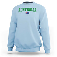 Green Yellow Australia Sweatshirt Down Under Team Australia Flag Varsity Lettering Soccer Fans Football Tournament