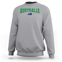 Green Yellow Australia Sweatshirt Down Under Team Australia Flag Varsity Lettering Soccer Fans Football Tournament