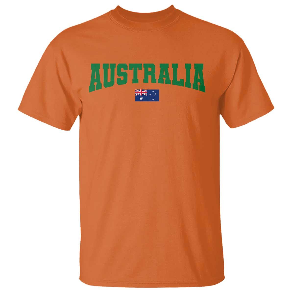 Green Yellow Australia T Shirt Down Under Team Australia Flag Varsity Lettering Soccer Fans Football Tournament