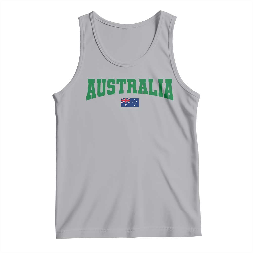 Green Yellow Australia Tank Top Down Under Team Australia Flag Varsity Lettering Soccer Fans Football Tournament
