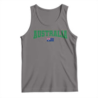 Green Yellow Australia Tank Top Down Under Team Australia Flag Varsity Lettering Soccer Fans Football Tournament