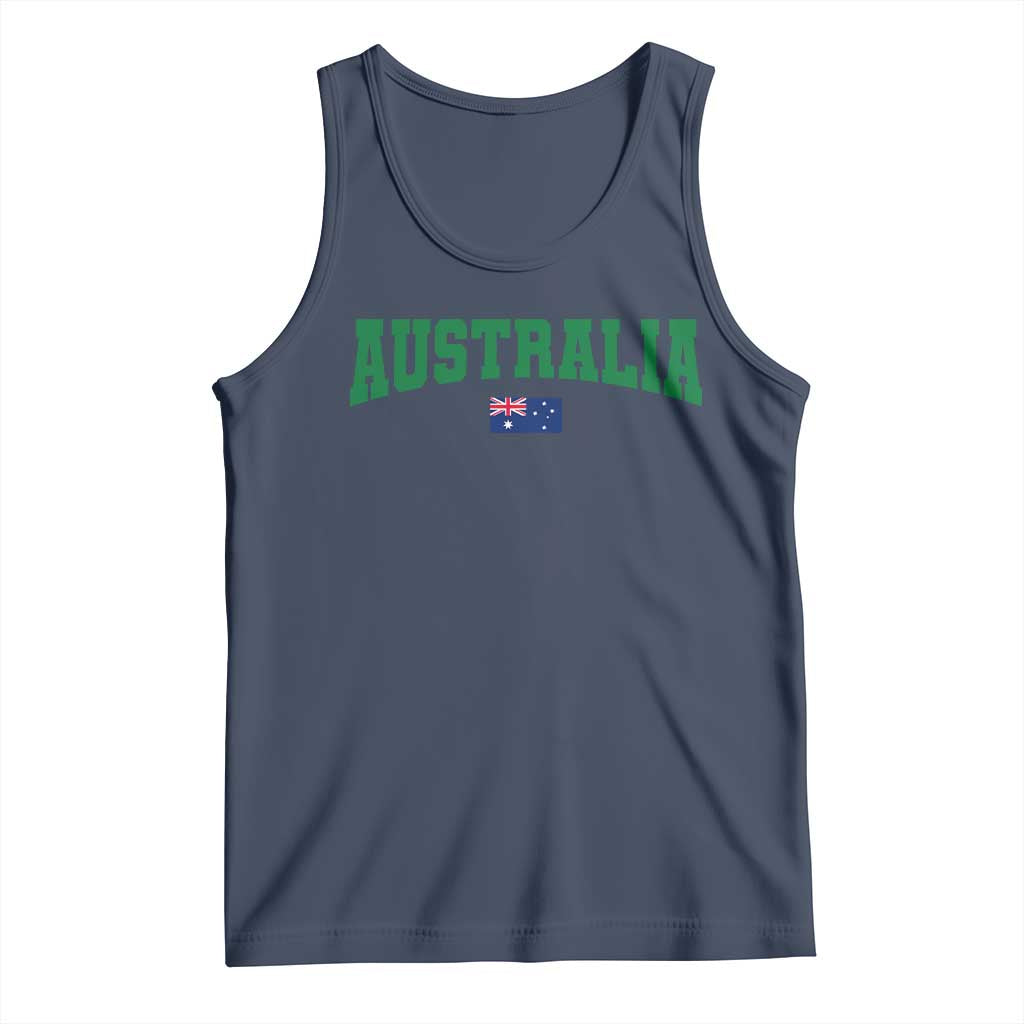 Green Yellow Australia Tank Top Down Under Team Australia Flag Varsity Lettering Soccer Fans Football Tournament
