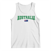 Green Yellow Australia Tank Top Down Under Team Australia Flag Varsity Lettering Soccer Fans Football Tournament