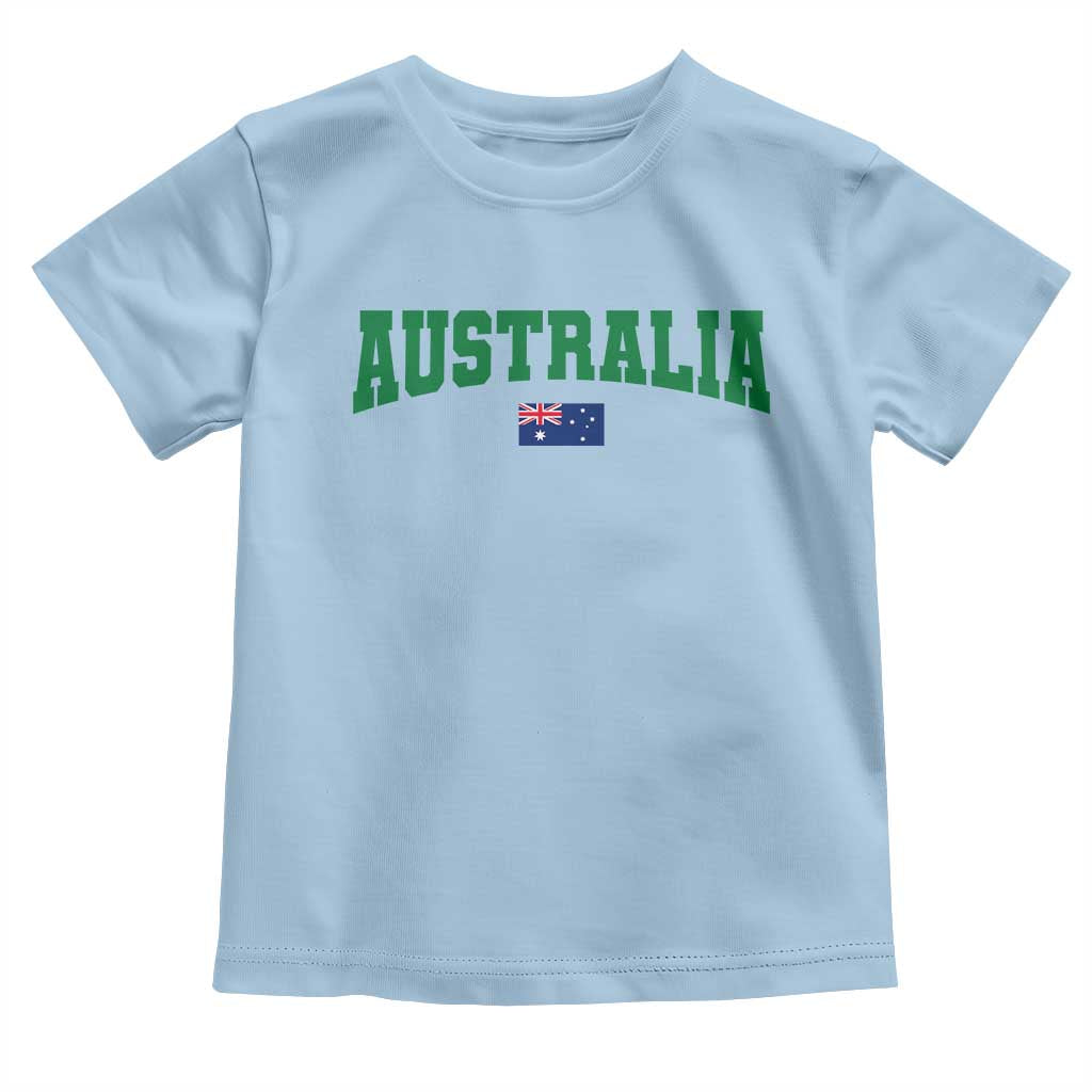 Green Yellow Australia Toddler T Shirt Down Under Team Australia Flag Varsity Lettering Soccer Fans Football Tournament