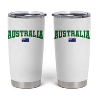 Green Yellow Australia Tumbler Cup Down Under Team Australia Flag Varsity Lettering Soccer Fans Football Tournament
