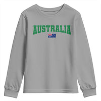 Green Yellow Australia Youth Sweatshirt Down Under Team Australia Flag Varsity Lettering Soccer Fans Football Tournament