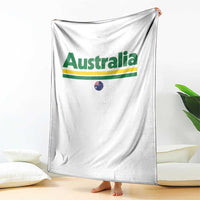 Australia Fan Throw Blanket Retro Vintage Flag Green Yellow Country Pride Distressed Graphic