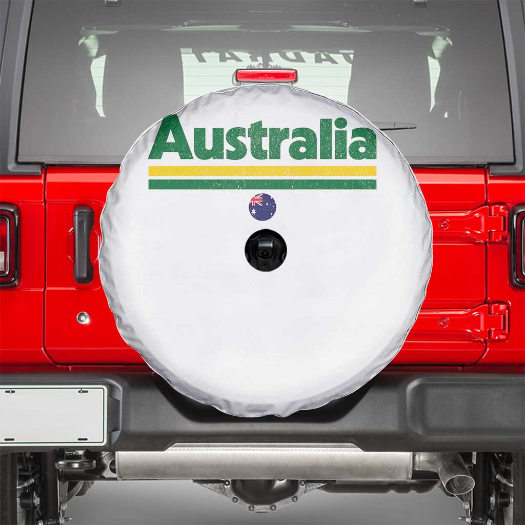 Australia Fan Spare Tire Cover Retro Vintage Flag Green Yellow Country Pride Distressed Graphic