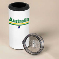Australia Fan 4 in 1 Can Cooler Tumbler Retro Vintage Flag Green Yellow Country Pride Distressed Graphic