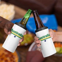Australia Fan 4 in 1 Can Cooler Tumbler Retro Vintage Flag Green Yellow Country Pride Distressed Graphic