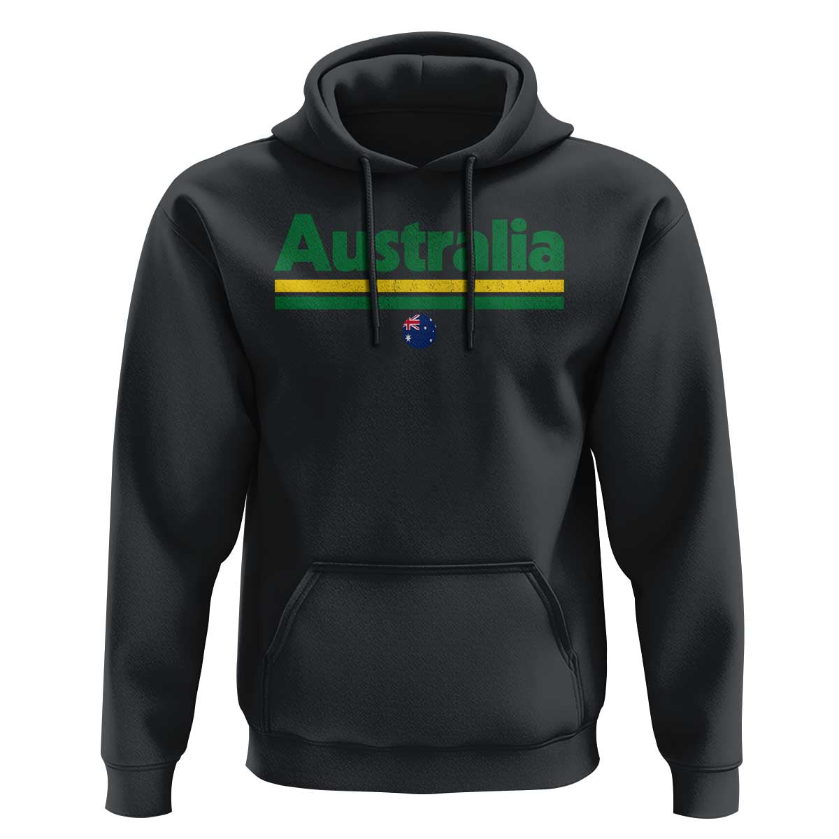 Australia Fan Hoodie Retro Vintage Flag Green Yellow Country Pride Distressed Graphic