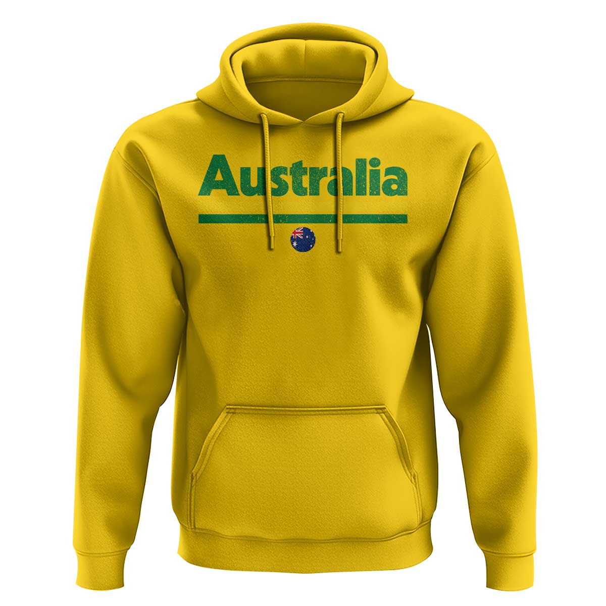 Australia Fan Hoodie Retro Vintage Flag Green Yellow Country Pride Distressed Graphic