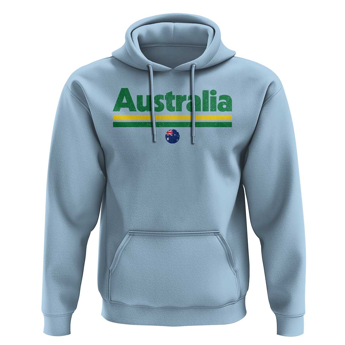 Australia Fan Hoodie Retro Vintage Flag Green Yellow Country Pride Distressed Graphic