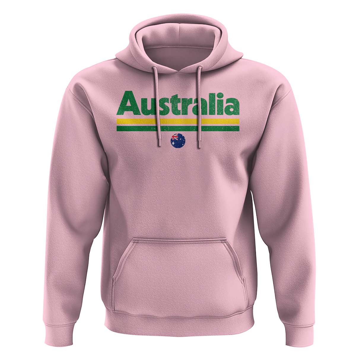 Australia Fan Hoodie Retro Vintage Flag Green Yellow Country Pride Distressed Graphic
