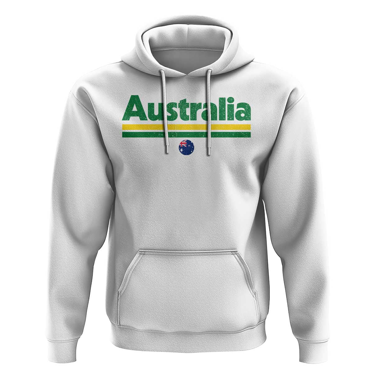 Australia Fan Hoodie Retro Vintage Flag Green Yellow Country Pride Distressed Graphic
