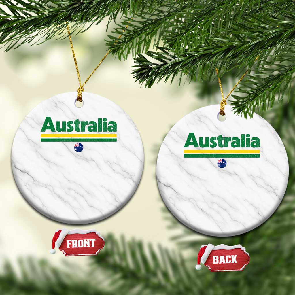Australia Fan Ceramic Ornament Retro Vintage Flag Green Yellow Country Pride Distressed Graphic