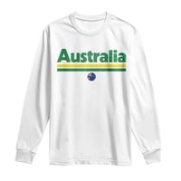 Australia Fan Long Sleeve Shirt Retro Vintage Flag Green Yellow Country Pride Distressed Graphic