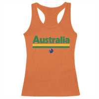 Australia Fan Racerback Tank Top Retro Vintage Flag Green Yellow Country Pride Distressed Graphic
