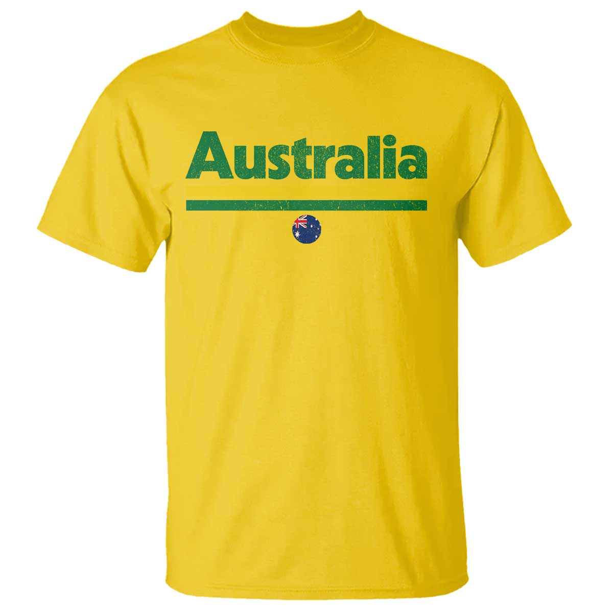 Australia Fan T Shirt Retro Vintage Flag Green Yellow Country Pride Distressed Graphic