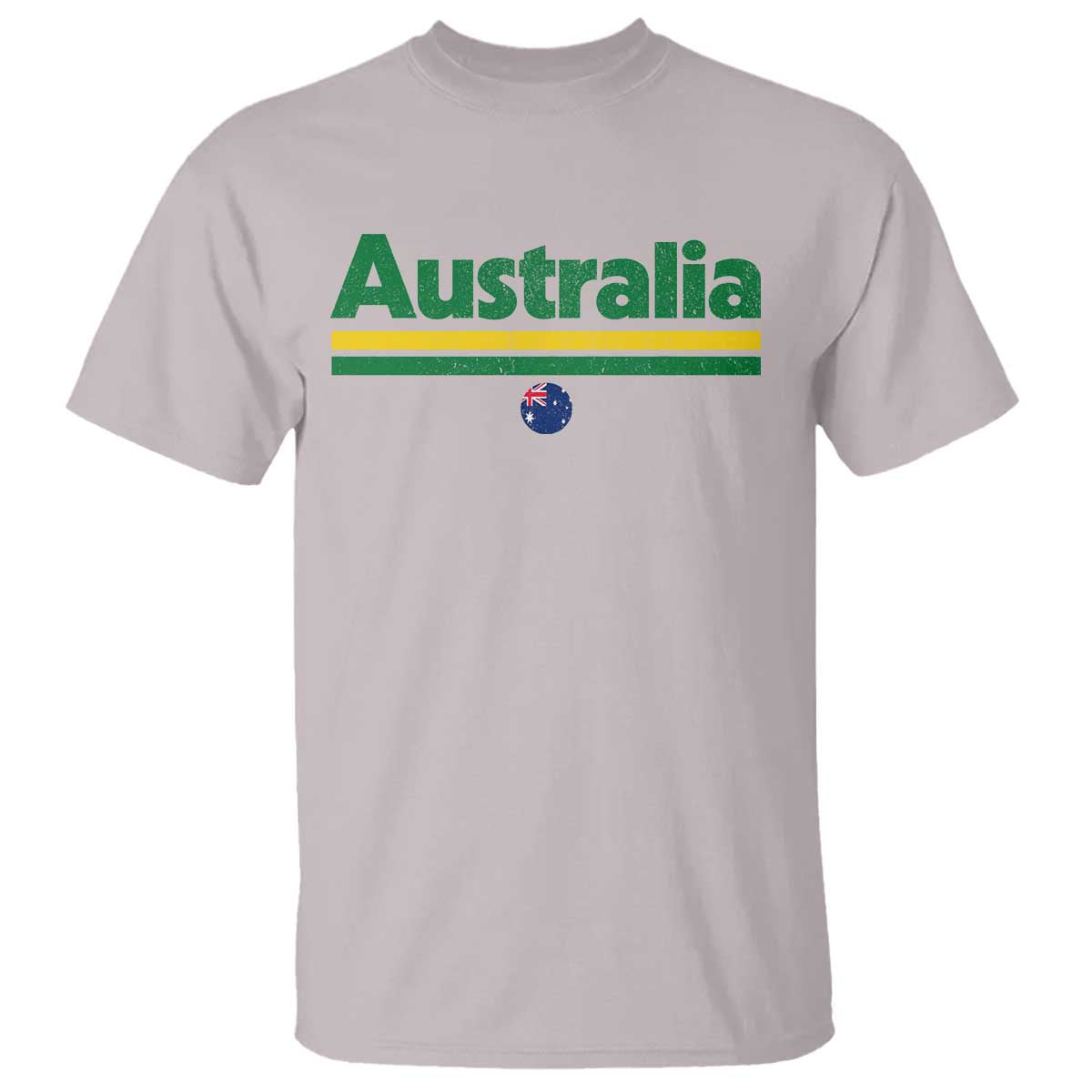 Australia Fan T Shirt Retro Vintage Flag Green Yellow Country Pride Distressed Graphic