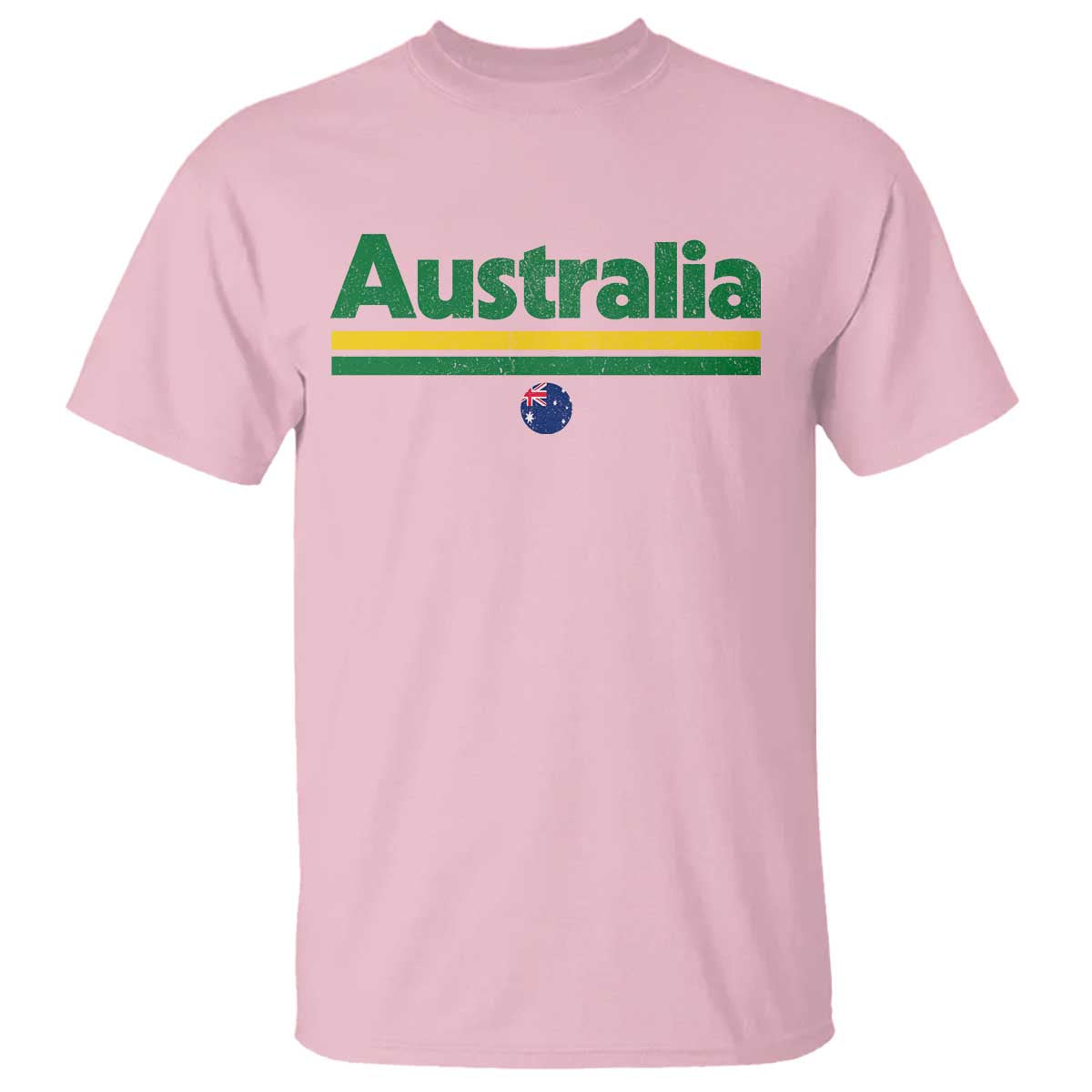 Australia Fan T Shirt Retro Vintage Flag Green Yellow Country Pride Distressed Graphic