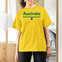 Australia Fan T Shirt For Women Retro Vintage Flag Green Yellow Country Pride Distressed Graphic