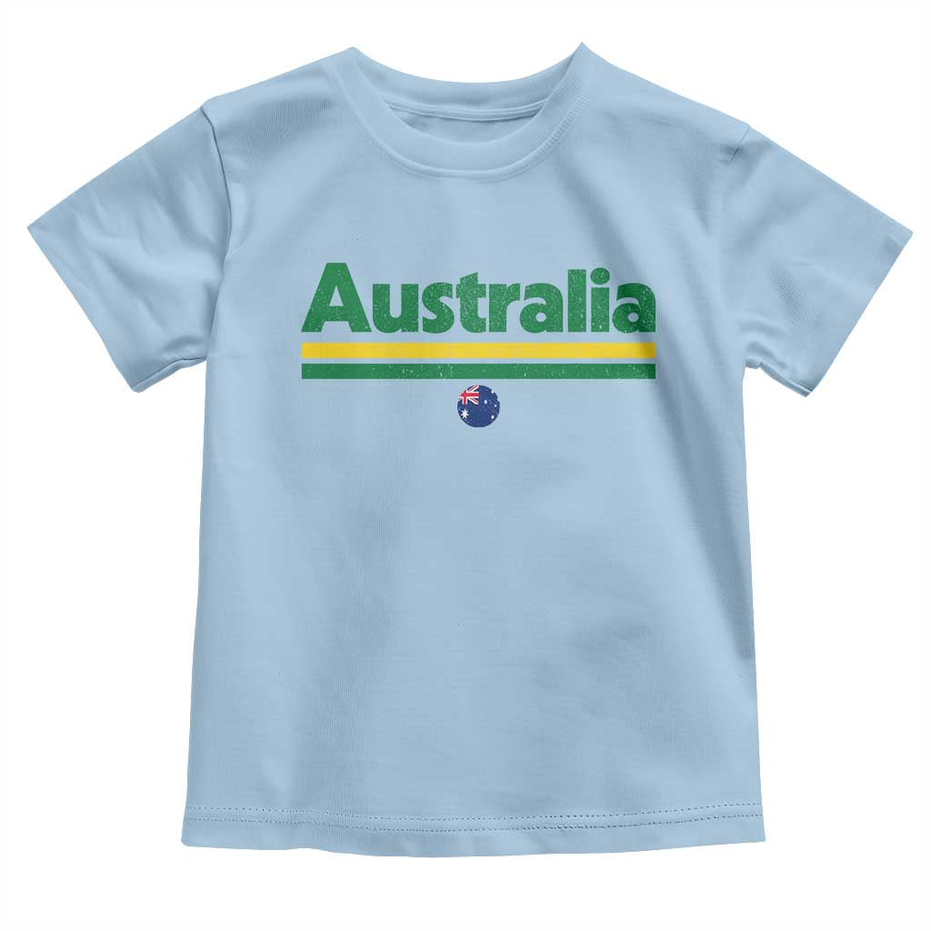 Australia Fan Toddler T Shirt Retro Vintage Flag Green Yellow Country Pride Distressed Graphic
