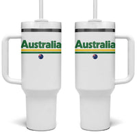 Australia Fan Tumbler With Handle Retro Vintage Flag Green Yellow Country Pride Distressed Graphic