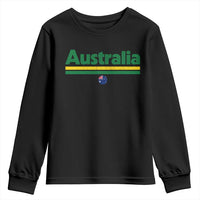 Australia Fan Youth Sweatshirt Retro Vintage Flag Green Yellow Country Pride Distressed Graphic